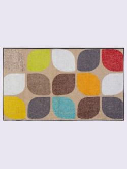Paillasson pour intérieur et zone extérieure couverte, coleur taupe-multicolore - HELLINE