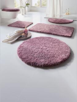 Tapis de bain 100% acrylique, couleur : violet clair uni, taille 60x100 cm, marque helline home, 100% acrylique - helline