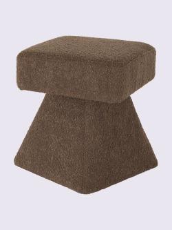 Tabouret rotation à 360°, couleur : marron moyen uni, taille H/l/P env. 40x38x38 cm, marque helline home, 50% métal;50% aggloméré - helline