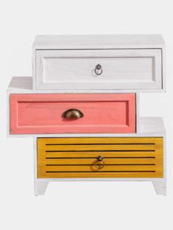 Commode s'adapte à toutes les pièces, couleur blanc-multicolore - HELLINE