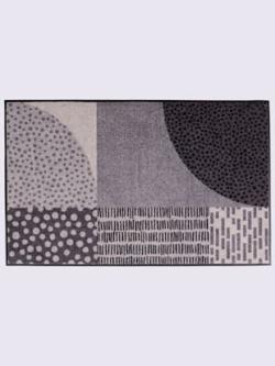 Paillasson pour intérieur et zone extérieure couverte, coleur gris-blanc - HELLINE