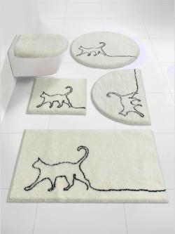 Tapis de bain acrylique facile d'entretien, couleur couleur ivoire, taille 80x150 cm, marque helline home - helline