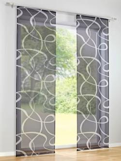 Panneau-rideaux rideaux coulissants modernes, couleur gris, taille 175x60 cm, marque helline home - helline