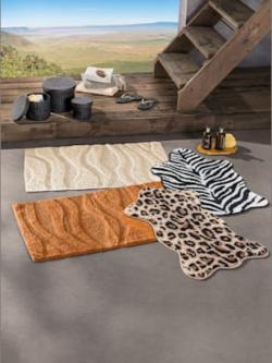 Tapis de bain pur coton, couleur marron, taille 70x110 cm, marque helline home - helline