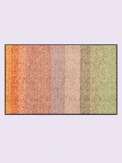 Paillasson pour intérieur et zone extérieure couverte, couleur : orange foncé à motifs, taille 70x190 cm, marque helline home, 100% polyamide -