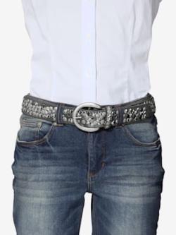 Ceinture cloutée tendance, coleur gris - HELLINE