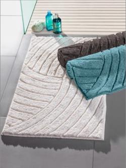 Tapis de bain polyester facile à entretenir, couleur blanc, taille 50x80 cm, marque helline home - helline