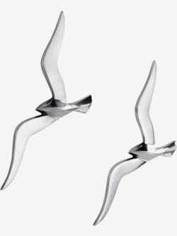 Décoration murale « mouette », couleur couleur argent, taille 14x36 cm, marque helline home - helline