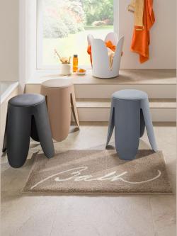 Tapis de bain, couleur : marron moyen uni, taille 80x150 cm, marque helline home, 100% acrylique - helline