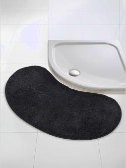 Tapis de bain acrylique facile d'entretien, couleur : gris foncé uni, taille 60x120 cm, marque helline home, 100% acrylique - helline