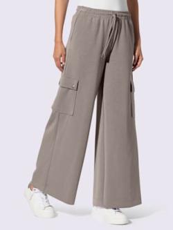 Pantalon en jersey poches cargo plaquées, couleur marron, taille 44, marque Rick Cardona - helline