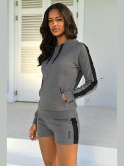 Sweatshirt à capuche t-shirt détente sportif à capuche, couleur gris, taille 38/40, marque Bench. Loungewear - helline