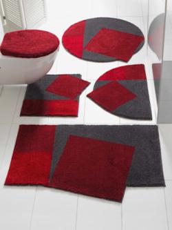 Tapis de bain 100% acrylique, couleur rouge, taille 50x80 cm, marque helline home - helline