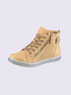 Bottine courte cuir nappa de vache, marron clair uni, taille 38 - helline