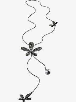 Collier finition fantaisie, couleur noir, taille 0 - helline