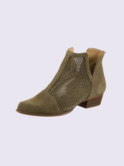 Bottines de fabrication espagnole, vert olive foncé uni, taille 38 - helline