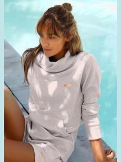 Sweatshirt long sweatshirt d'intérieur avec col à revers, couleur marron, taille 50/52, marque Bench. Loungewear - helline