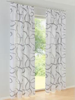 Store décoratif lot de 2, coleur blanc-gris - HELLINE