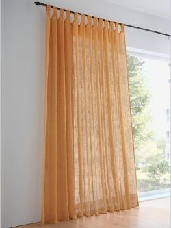 Rideaux, Passants, couleur : jaune foncé uni, taille 145x140 cm, marque helline home, 100% polyester - helline