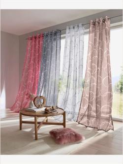 Store décoratif lot de 2 stores, couleur gris, taille 245x135 cm, marque helline home - helline