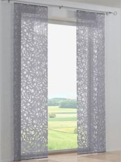 Panneau-rideaux superbe qualité dévoré, couleur gris, taille 175x57 cm, marque helline home - helline