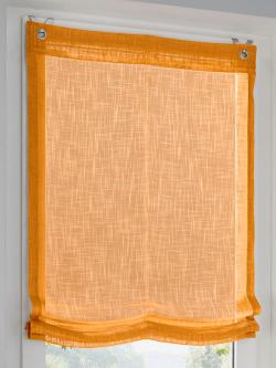 Store-bateau, couleur : jaune foncé uni, taille 130x45 cm, marque helline home, 100% polyester - helline
