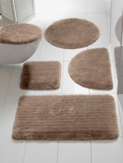 Tapis de bain 100% acrylique, couleur marron, taille Ø 75 cm, marque helline home - helline