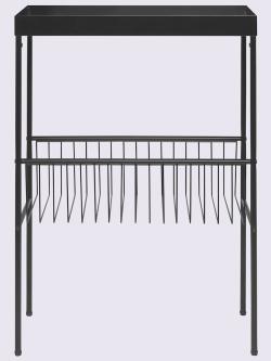 Étagère métal, couleur : noir uni, taille H/l/P env. 82x60x25 cm, marque helline home, 100% Acier - helline