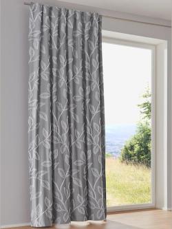 Rideau, Bande multifonction, couleur : gris moyen uni, taille 225x135 cm, marque helline home, 100% polyester - helline