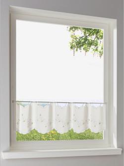Cantonnière, couleur : blanc uni, taille 30x90 cm, marque helline home, 100% polyester - helline