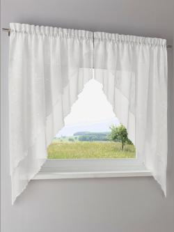 Voilage, couleur : blanc uni, taille 125x120 cm, marque helline home, 100% polyester - helline