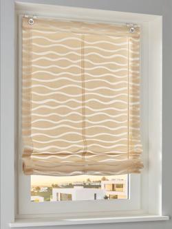 Store-bateau, marron clair uni, taille 140x120 cm, helline home - helline