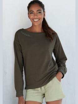 Sweatshirt basique, couleur vert, taille 38/40, marque Bench. Loungewear - helline