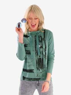 Sweatshirt 50% coton, coleur sauge - HELLINE