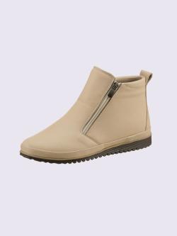 Bottine courte cuir nappa de vache, couleur ivoire clair uni, taille 39 - helline