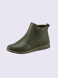 Bottine courte cuir nappa de vache, vert olive moyen uni, taille 39 - helline