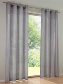 Rideaux, Œillets, couleur : gris clair uni, taille 245x140 cm, marque helline home, 100% polyester - helline