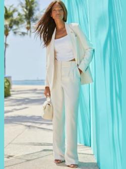 Pantalon tailleur pantalon femme à pinces, couleur couleur ivoire, taille 46, marque LASCANA - helline