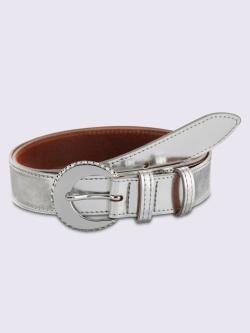 Ceinture boucle décorative, couleur : couleur argent, taille 85, 95% cuir de vache;5% métal - helline