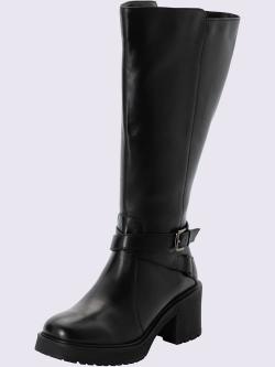 Bottes pour jambe large largeur f*, XXL, noir uni, taille 41, Sheego - helline