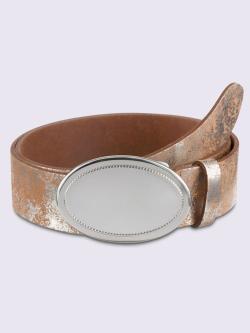 Ceinture boucle décorative, couleur : couleur argent, taille 115, 95% cuir de vache;5% métal - helline