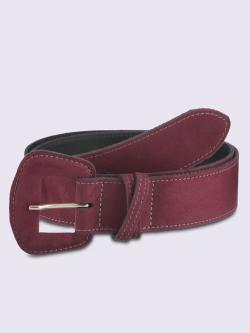 Ceinture coupe tendance, couleur : rouge foncé uni, taille 115, 95% cuir de vache;5% métal - helline