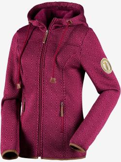 Veste en tricot polaire avec capuche, couleur violet, taille 50/52, marque LASCANA ACTIVE - helline