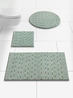 Tapis de bain polyester facile à entretenir, couleur : vert clair uni, taille 70x120 cm, marque helline home, 100% polyester - helline