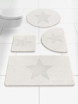 Tapis de bain polyester facile à entretenir, couleur : blanc uni, taille 75x75 cm, marque helline home, 100% polyester - helline