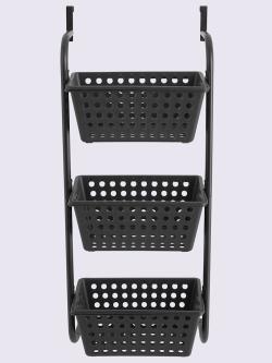 Étagère à suspendre métal, couleur : noir uni, taille H/l/P env. 78x32x24 cm, marque helline home, 70% plastique;30% métal - helline
