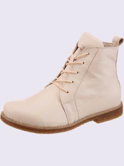 Bottines à lacets cuir nappa de vache, couleur ivoire moyen uni, taille 42 - helline