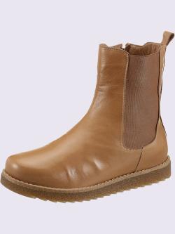 Bottines cuir nappa de vache, marron clair uni, taille 39 - helline