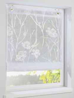 Store-bateau, couleur : blanc uni, taille 130x100 cm, marque helline home, 87% polyester;13% viscose - helline