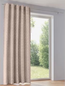 Rideaux, Œillets, couleur : marron clair uni, taille 175x135 cm, marque helline home, 100% polyester - helline